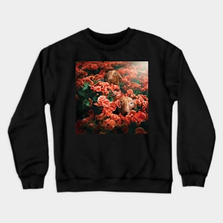 Custom Art : Happy In A Sea of Red Crewneck Sweatshirt